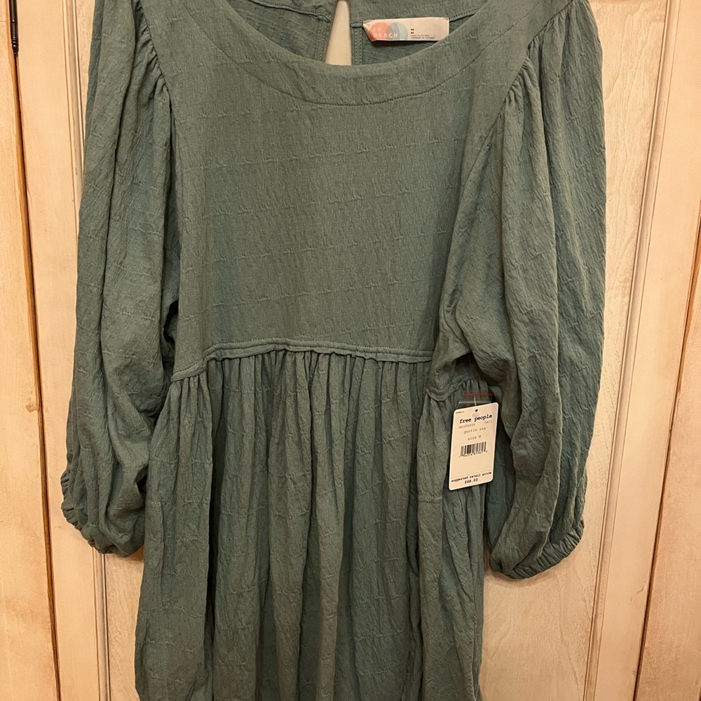 Free People Get Obsessed Babydoll Dress in Gentle Sea Size Medium